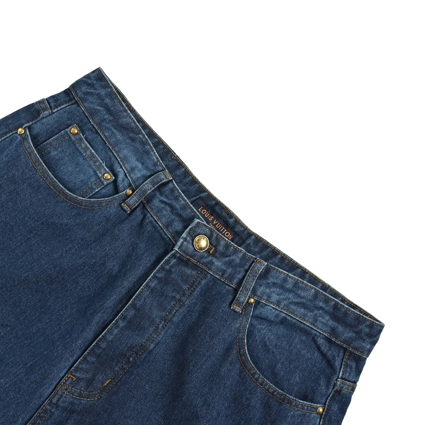 Louis Vuitton/Louis Vuitton MONOGRAM cuffed hem straight jeans